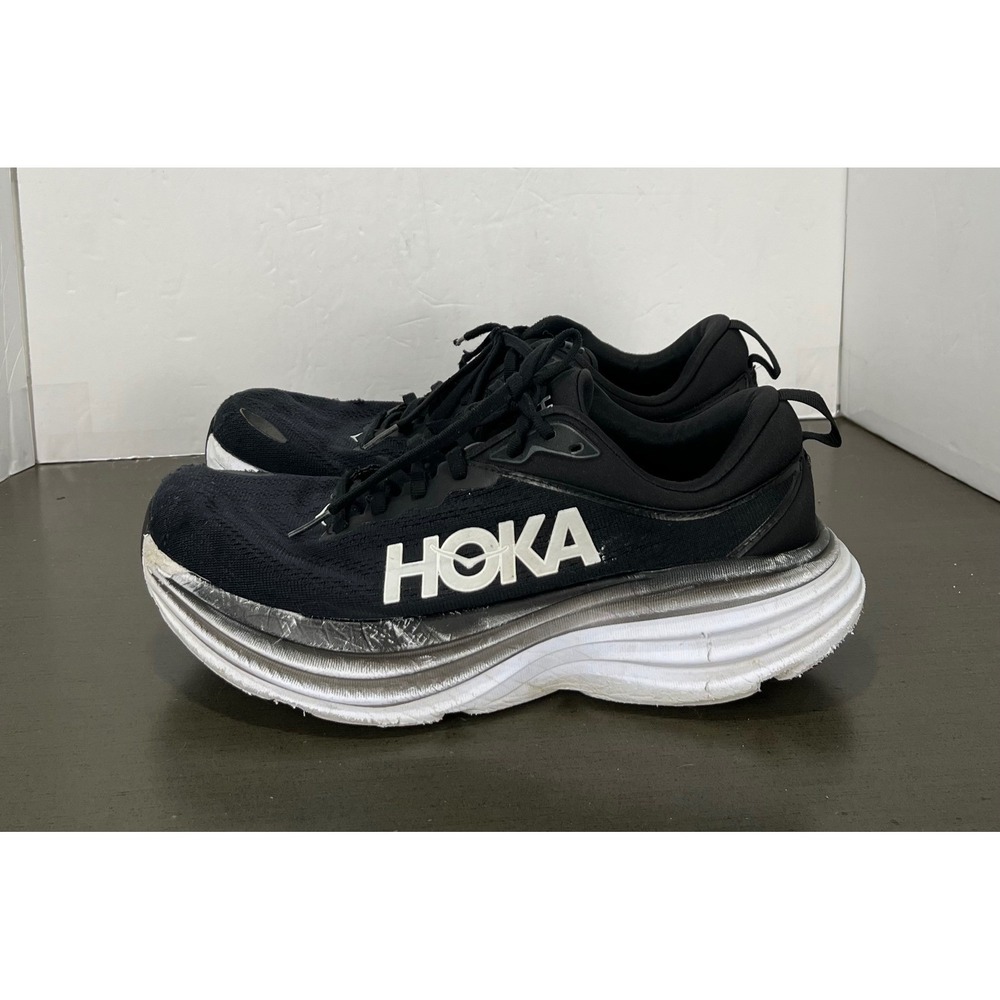 Hoka One One Black and White Athletic Shoes